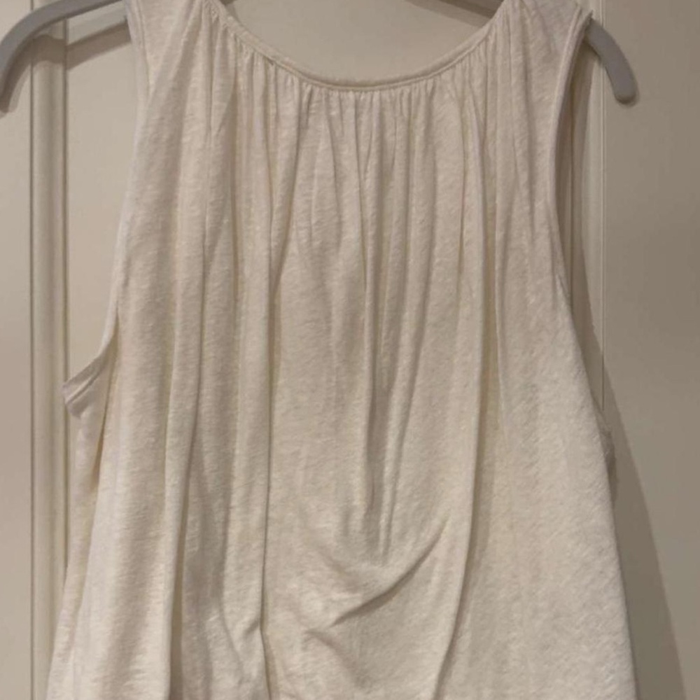 Free People Cream Sleeveless Blouse